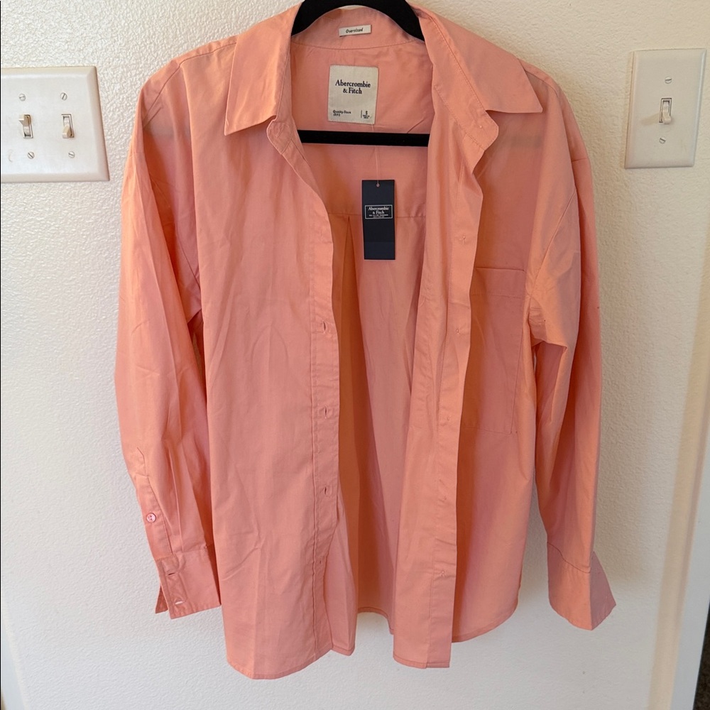 Abercrombie & Fitch Coral Button-Up Shirt